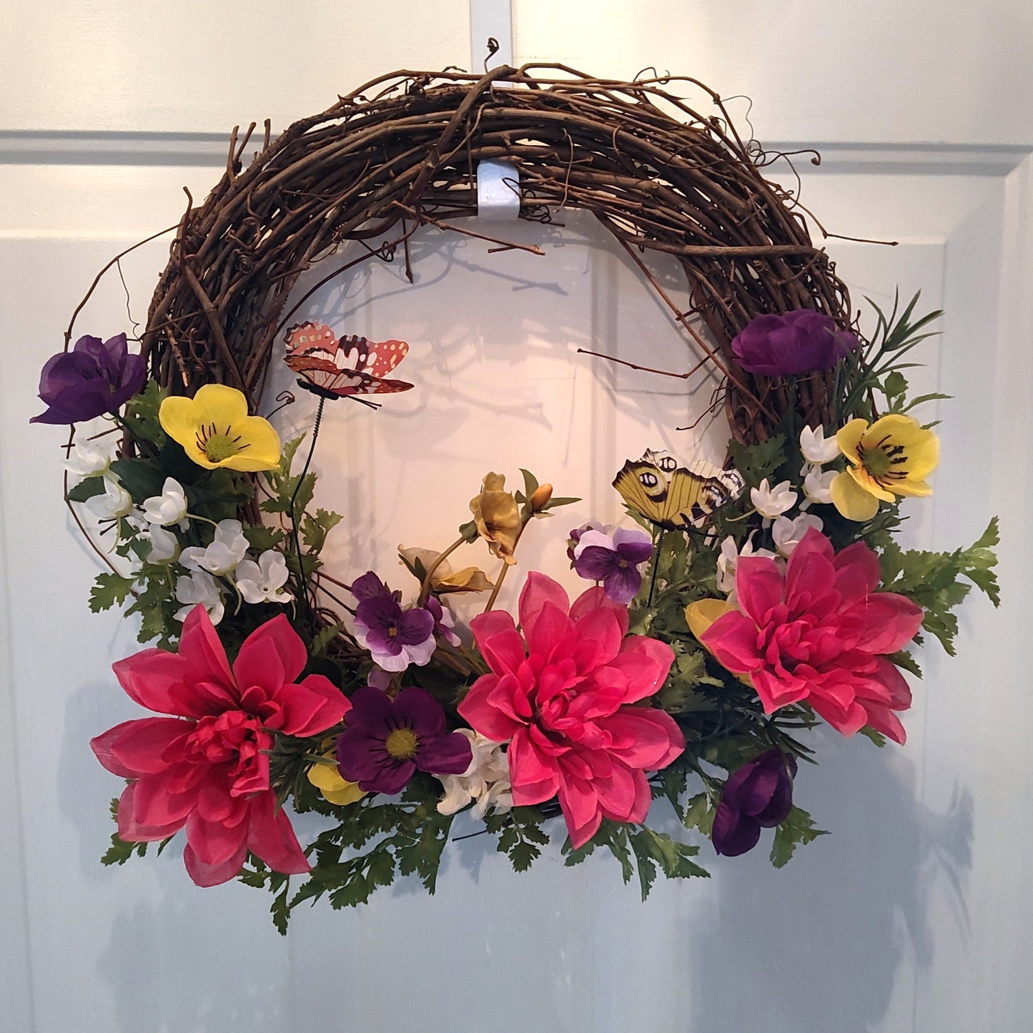 Butterfly Garden Grapevine Wreath