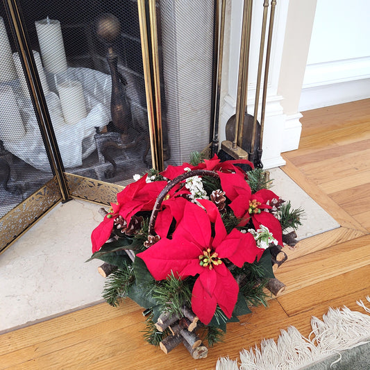 Poinsettia Basket Arrangement