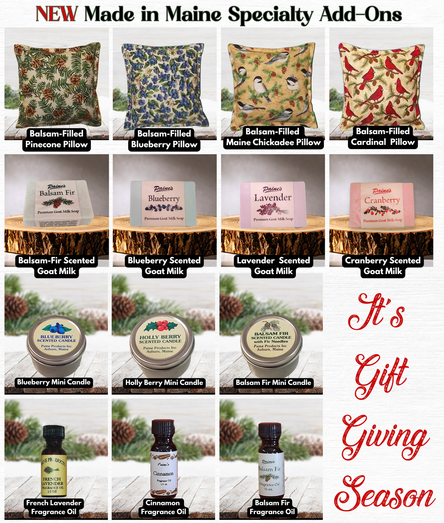 Cardinal and Pine Log Basket