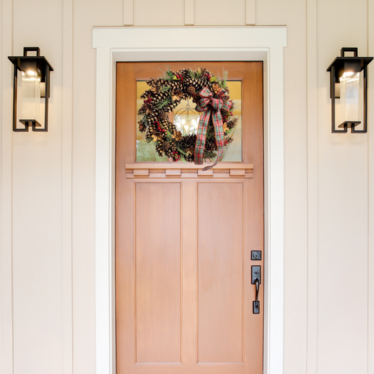 Pinecone Gingham Wreath