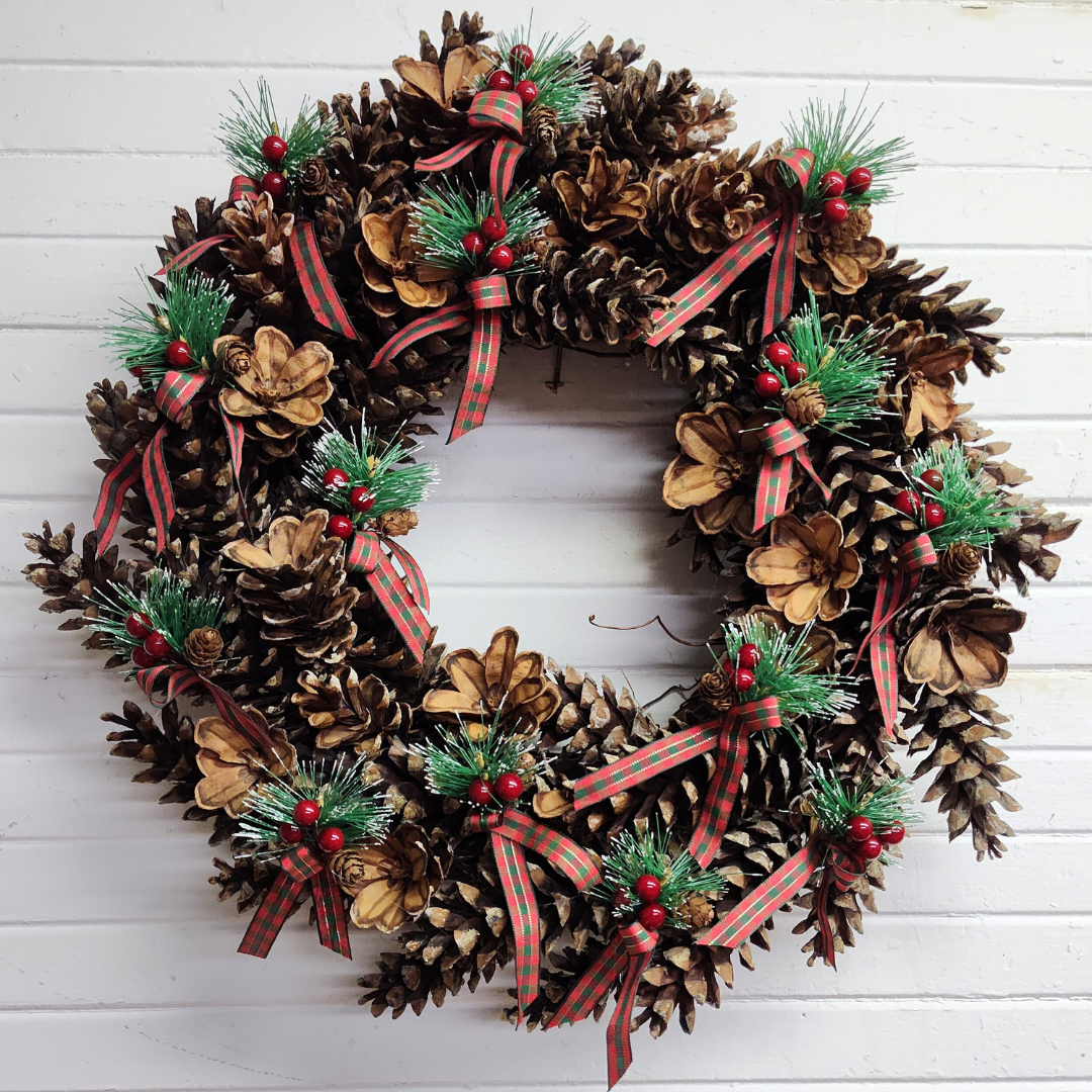 Pinecone & Bows Wreath