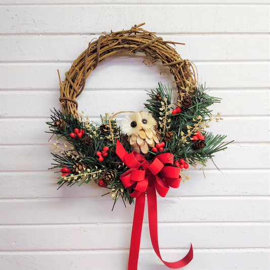 Christmas Owl Wreath