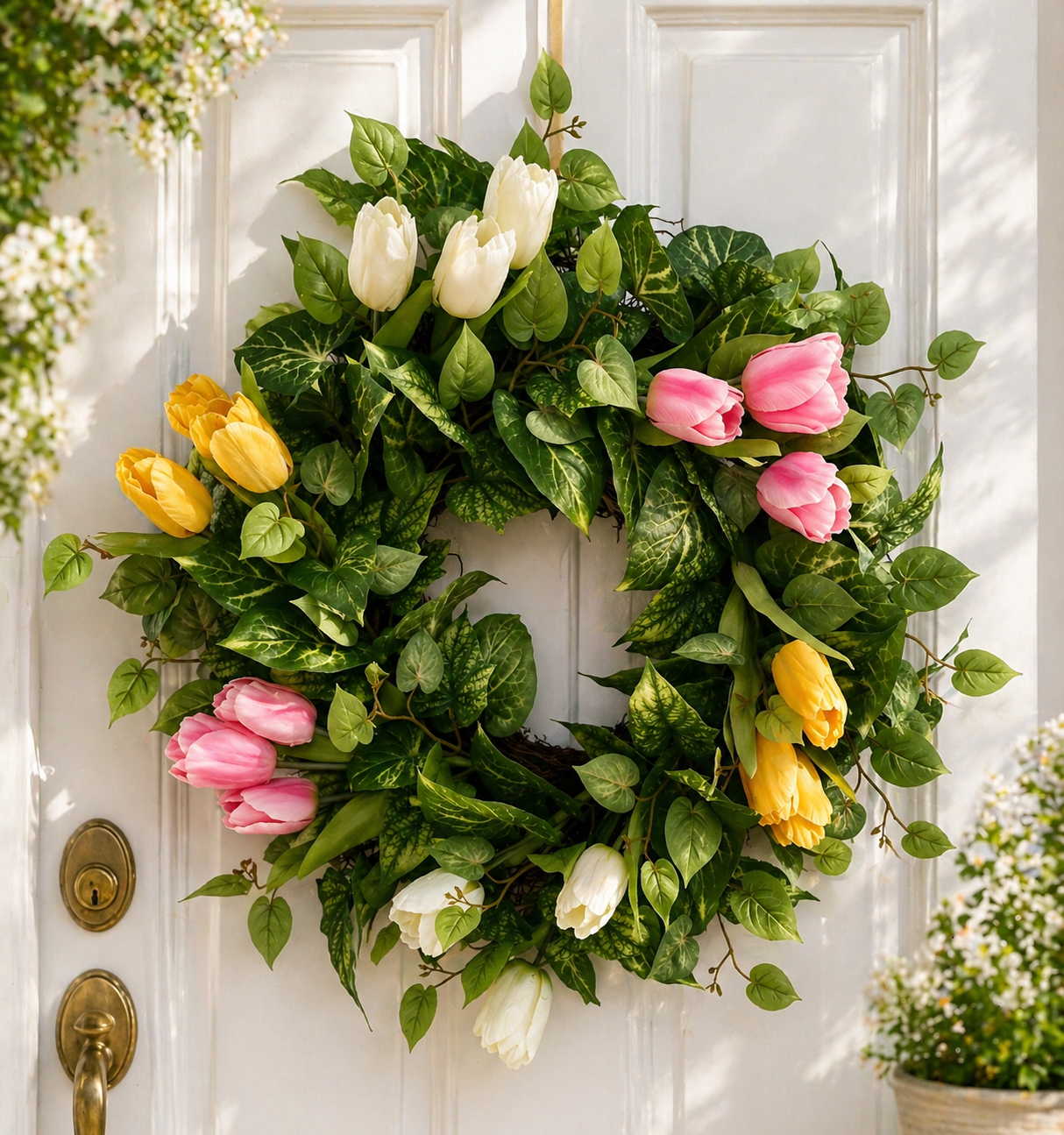 Tulip & Greenery Wreath