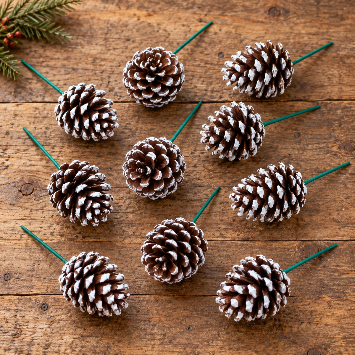 Frosted Pinecone Picks