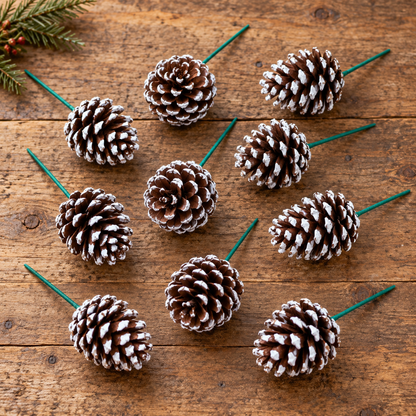 Frosted Pinecone Picks