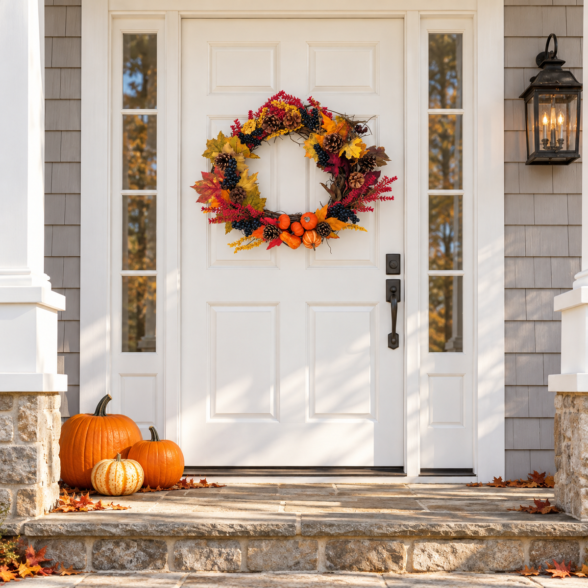 Rustic Pumpkin & Pinecone Fall Wreath