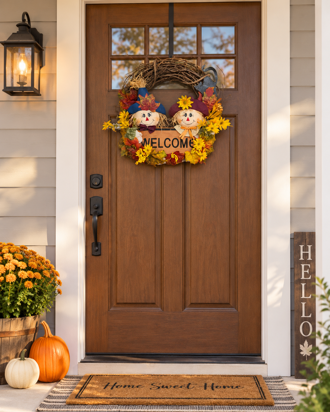 Scarecrow Welcome Wreath