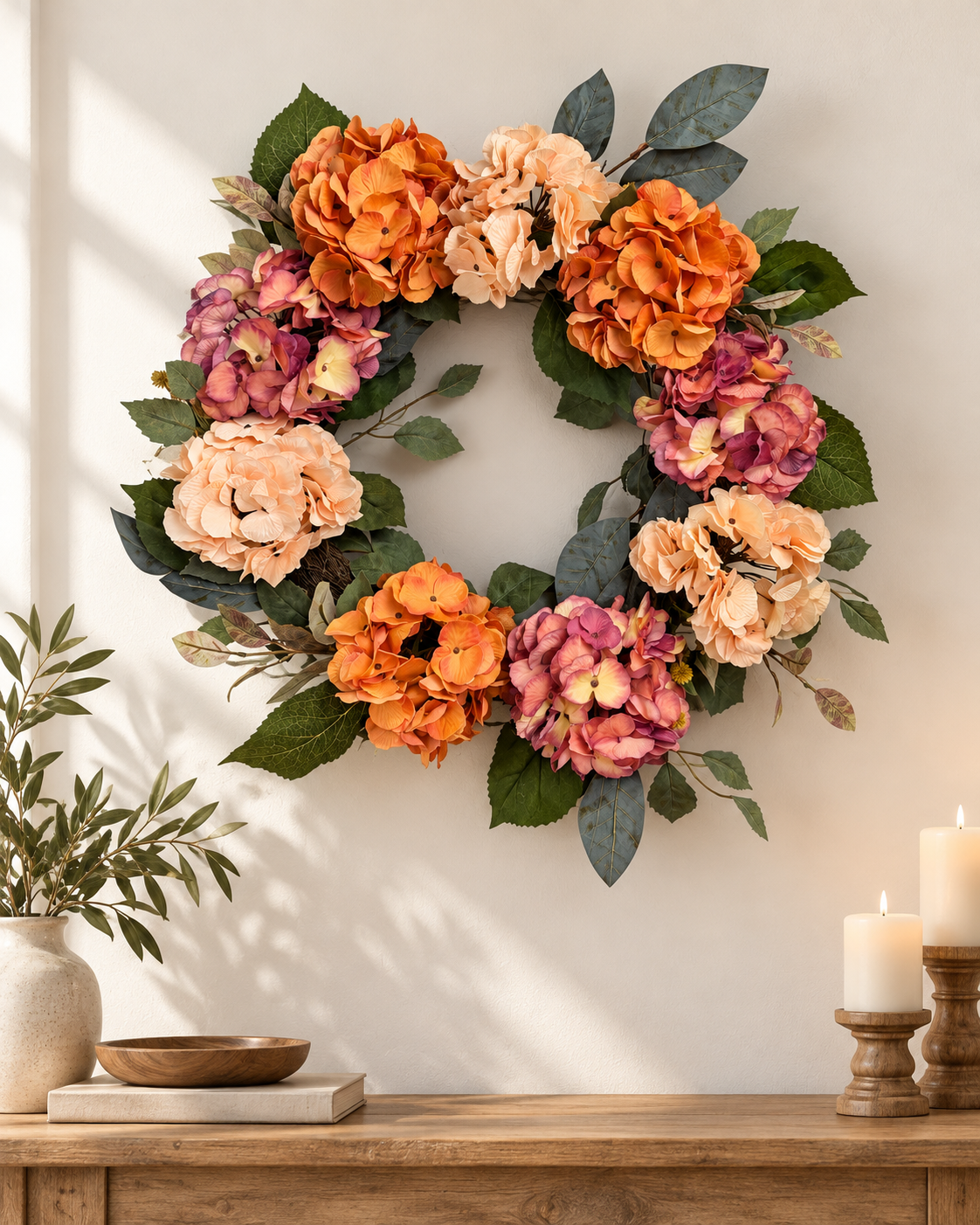 Autumn Hydrangea Wreath