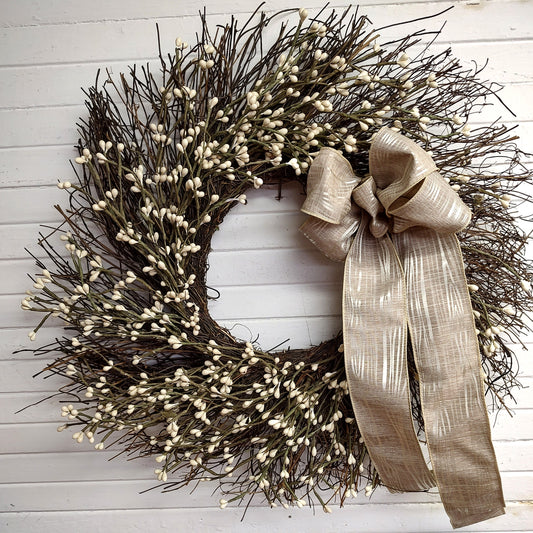 Twig and White Berry Wreath
