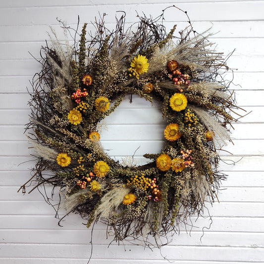 Fall Dried Flowers Wreath