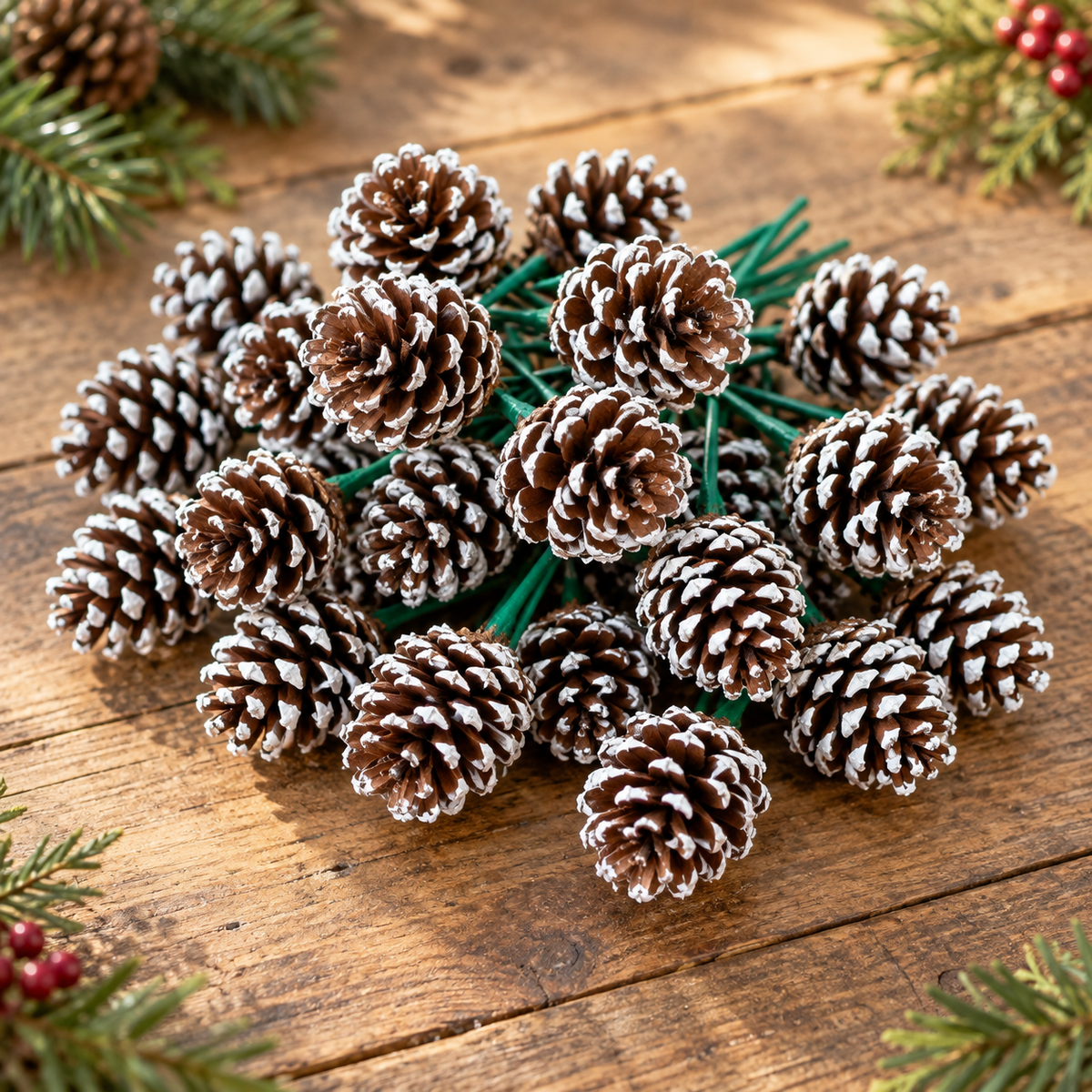 Frosted Pinecone Picks