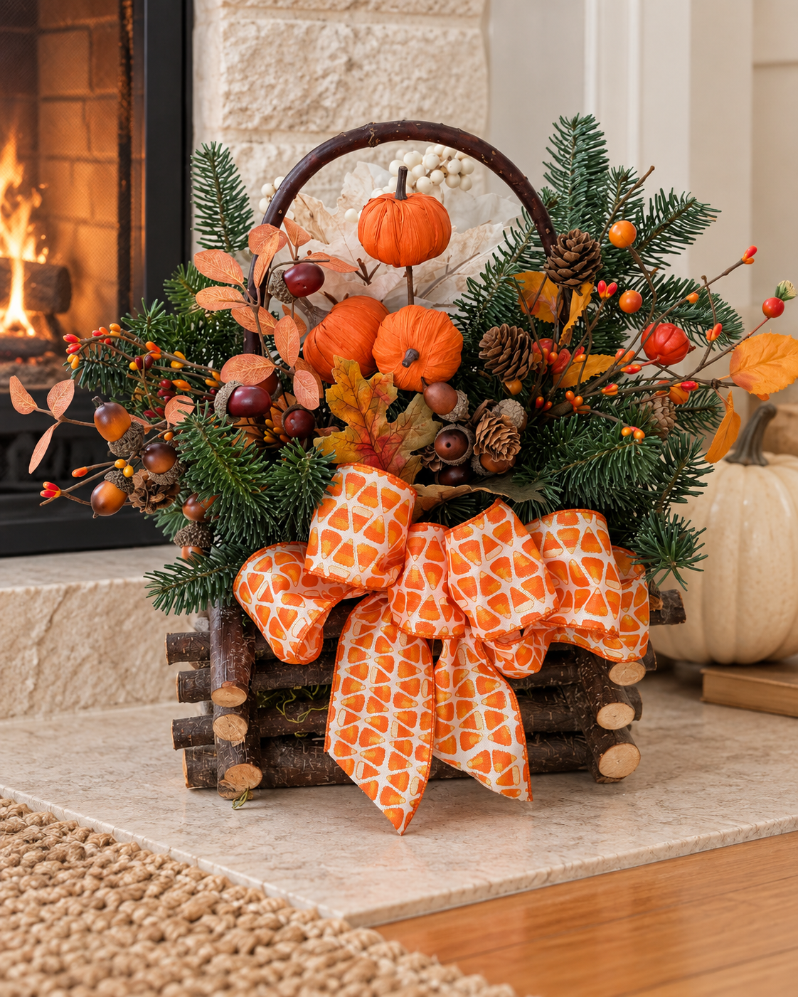 Pumpkin Log Basket