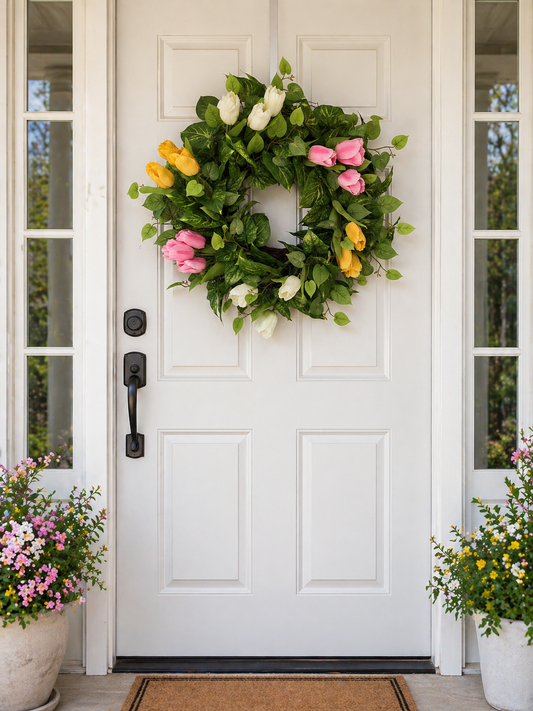 Tulip & Greenery Wreath