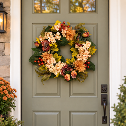 Autumn Hydrangea & Dahlia Wreath
