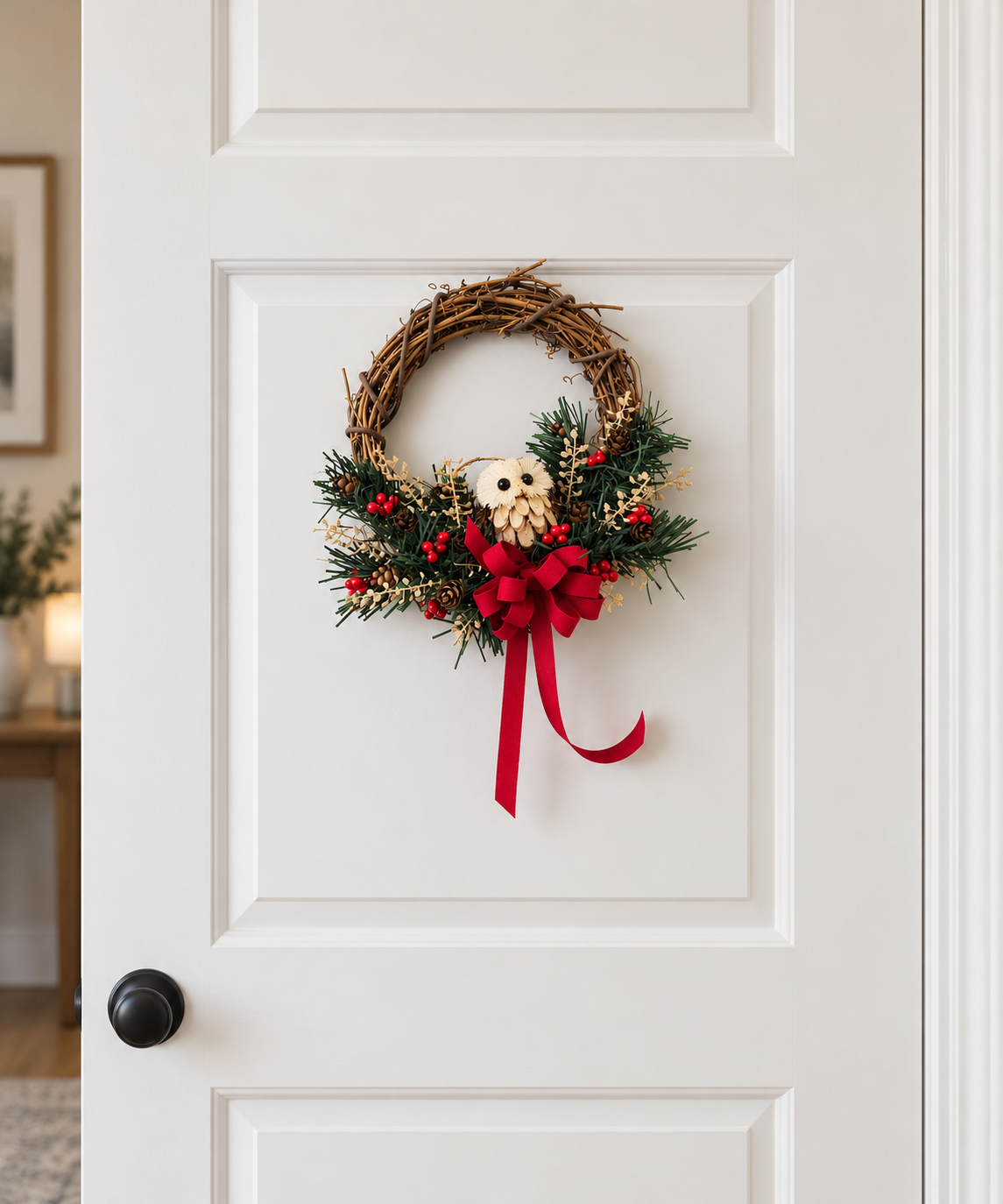 Christmas Owl Wreath