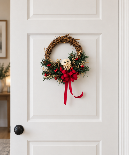 Christmas Owl Wreath