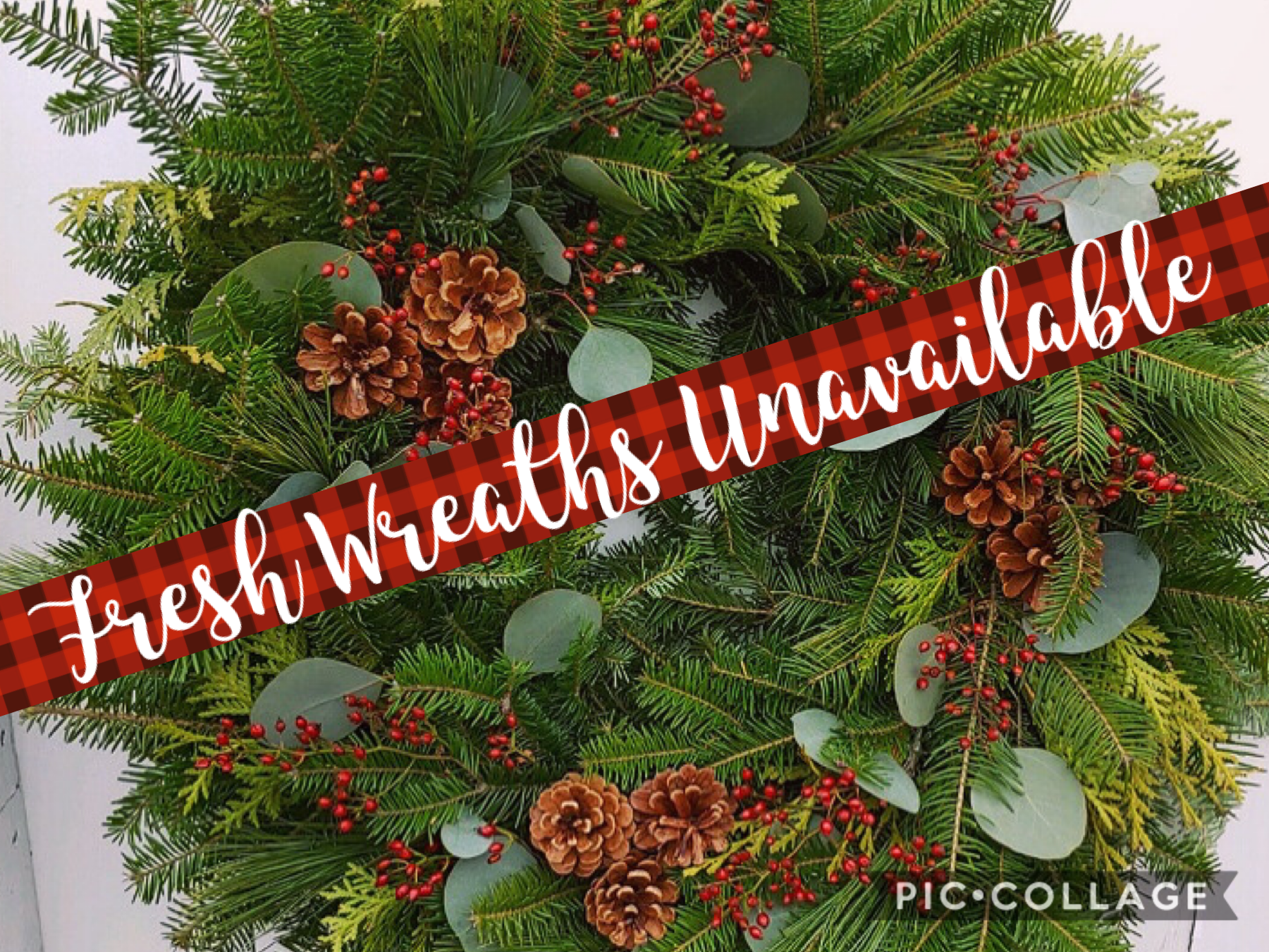 Fresh Balsam Wreaths and Balsam Door Swag Currently Sold Out