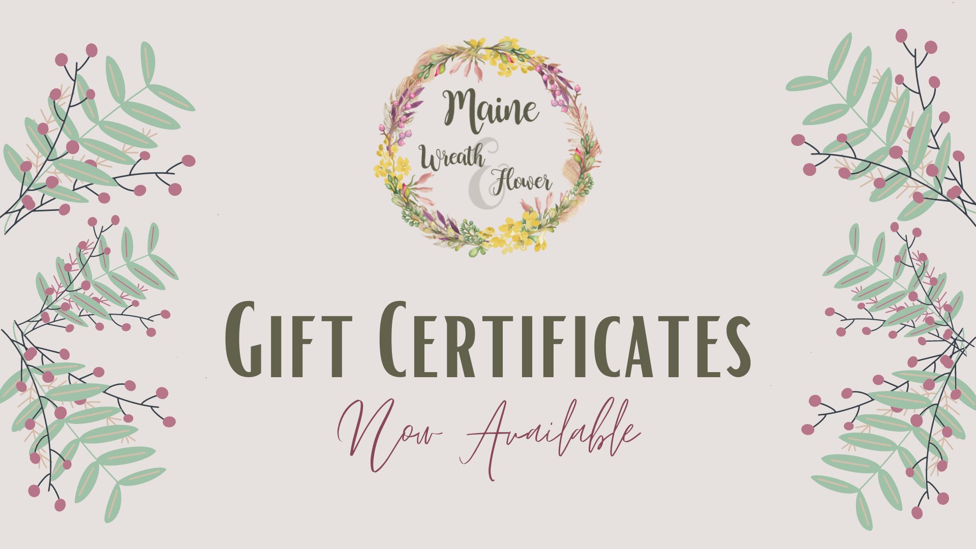 New Gift Certificates available